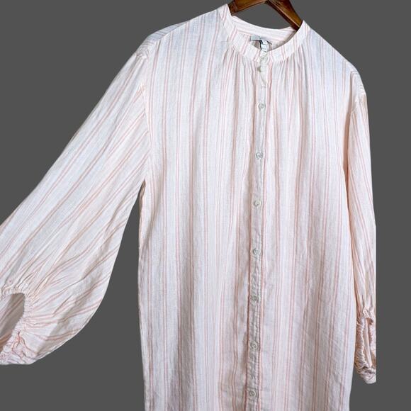 NWOT Joie Beatrissa Linen Midi Shirt Dress Striped Medium Button Front - Picture 7 of 11